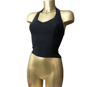 Black stretchy backless halter top (XS)