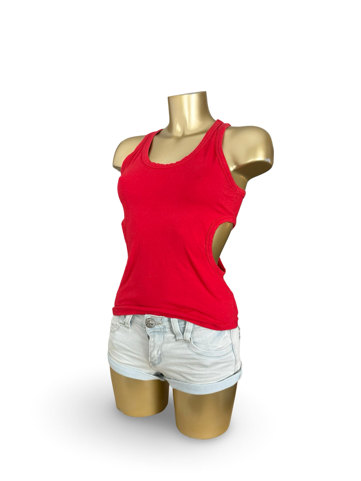 Red cut out tank top (M)