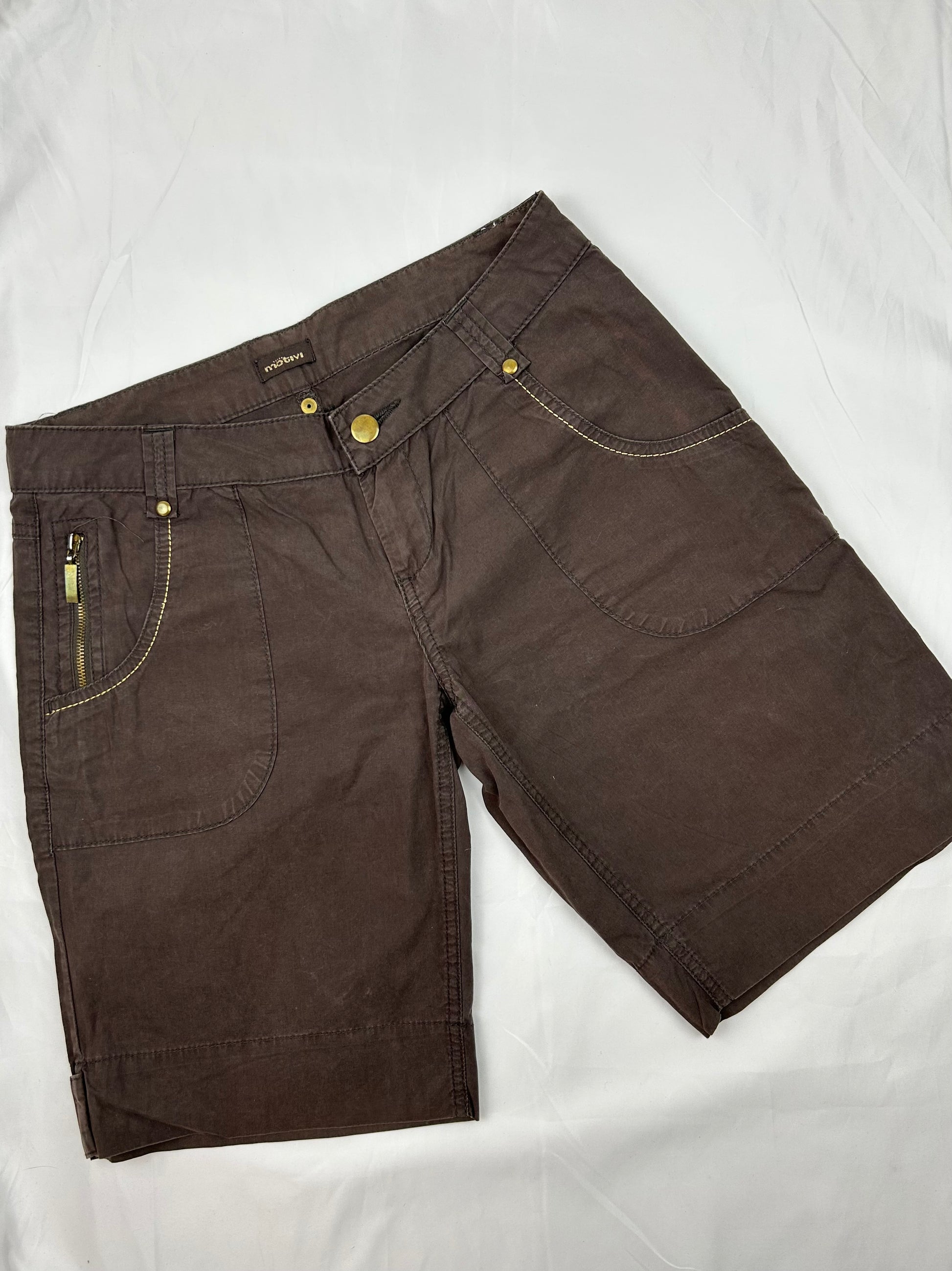 Brown low rise 100% cotton mid short (XS)