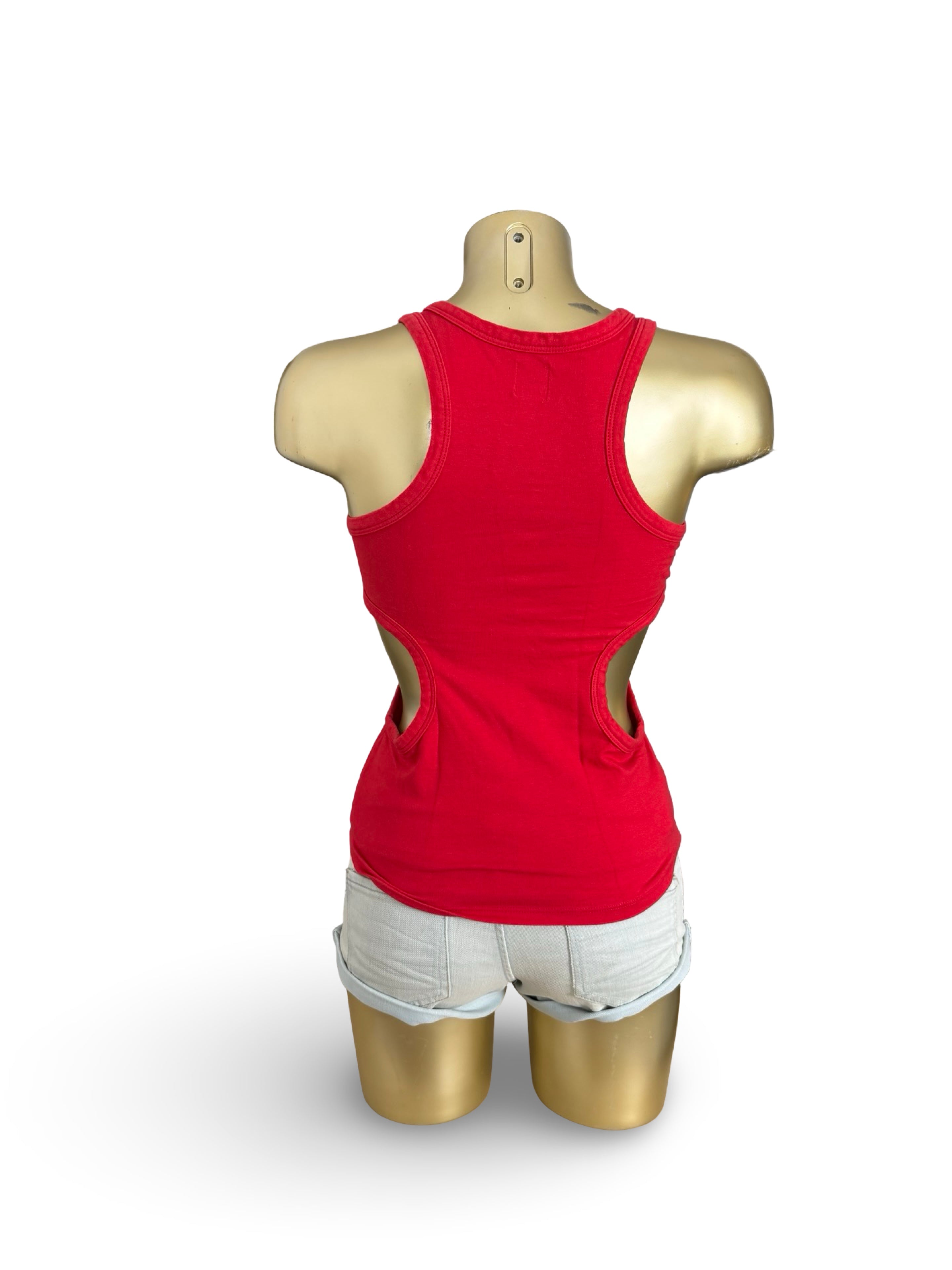 Red cut out tank top (M)