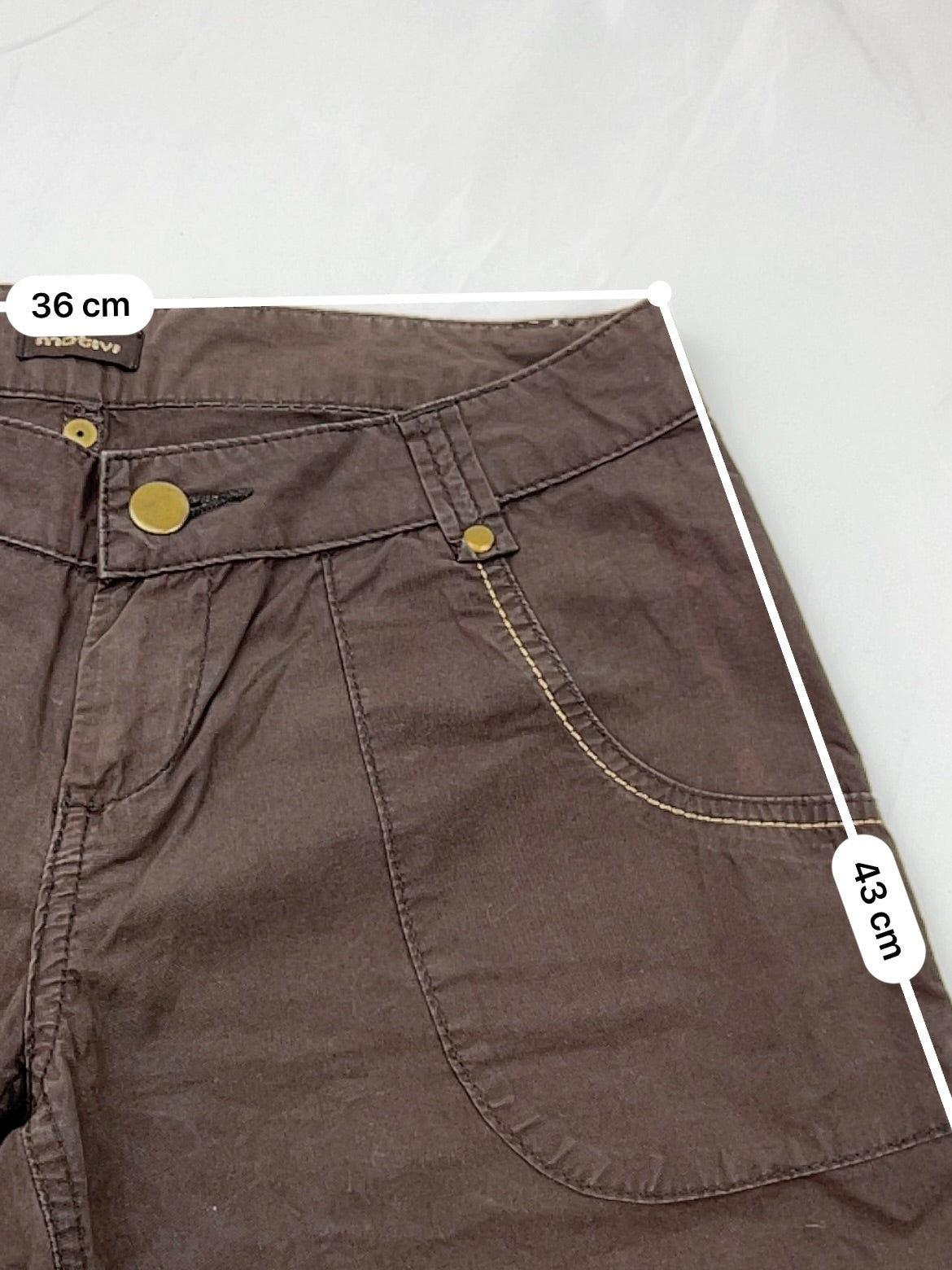 Brown low rise 100% cotton mid short (XS)