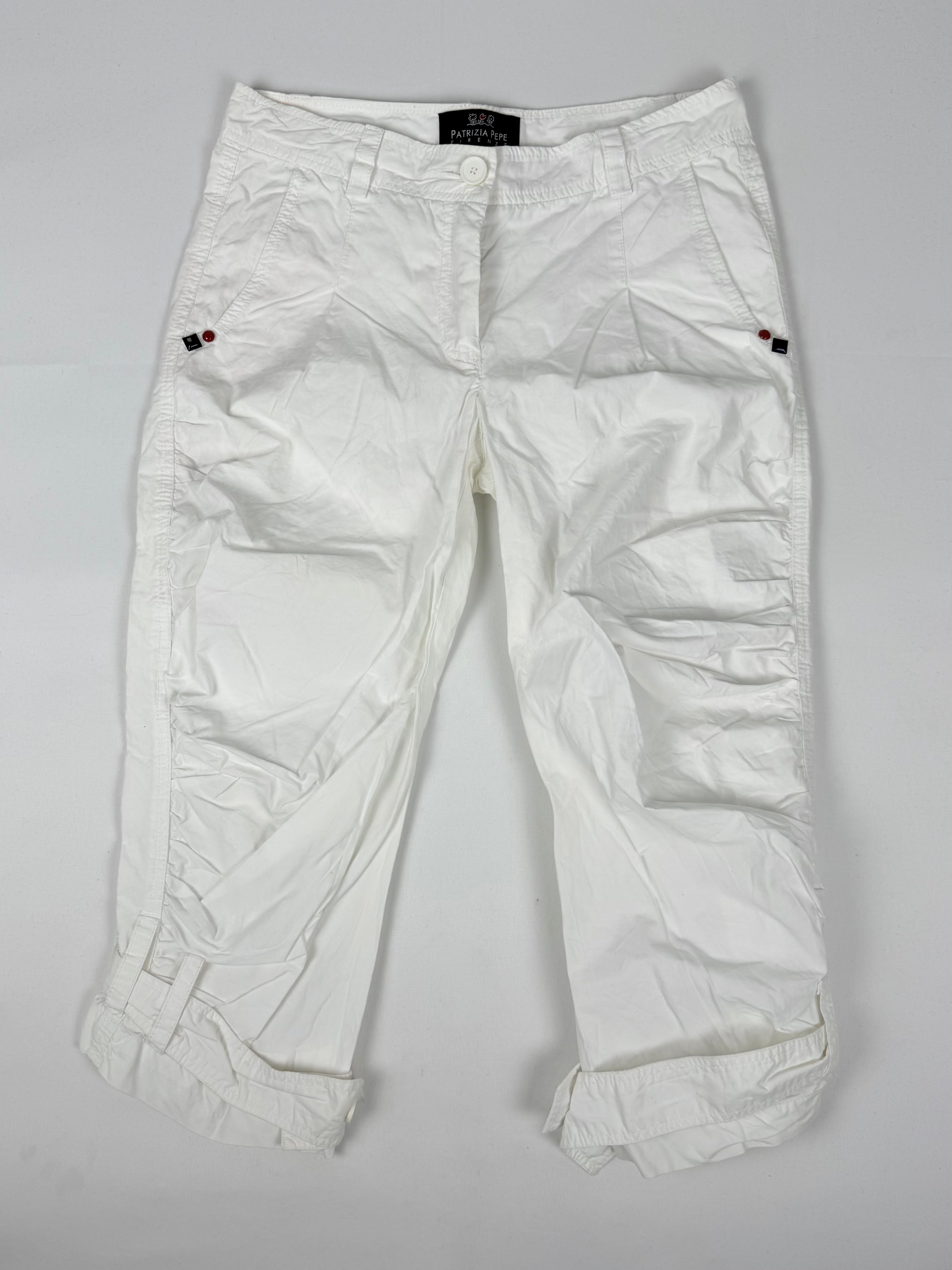 White low rise capri pants (S)