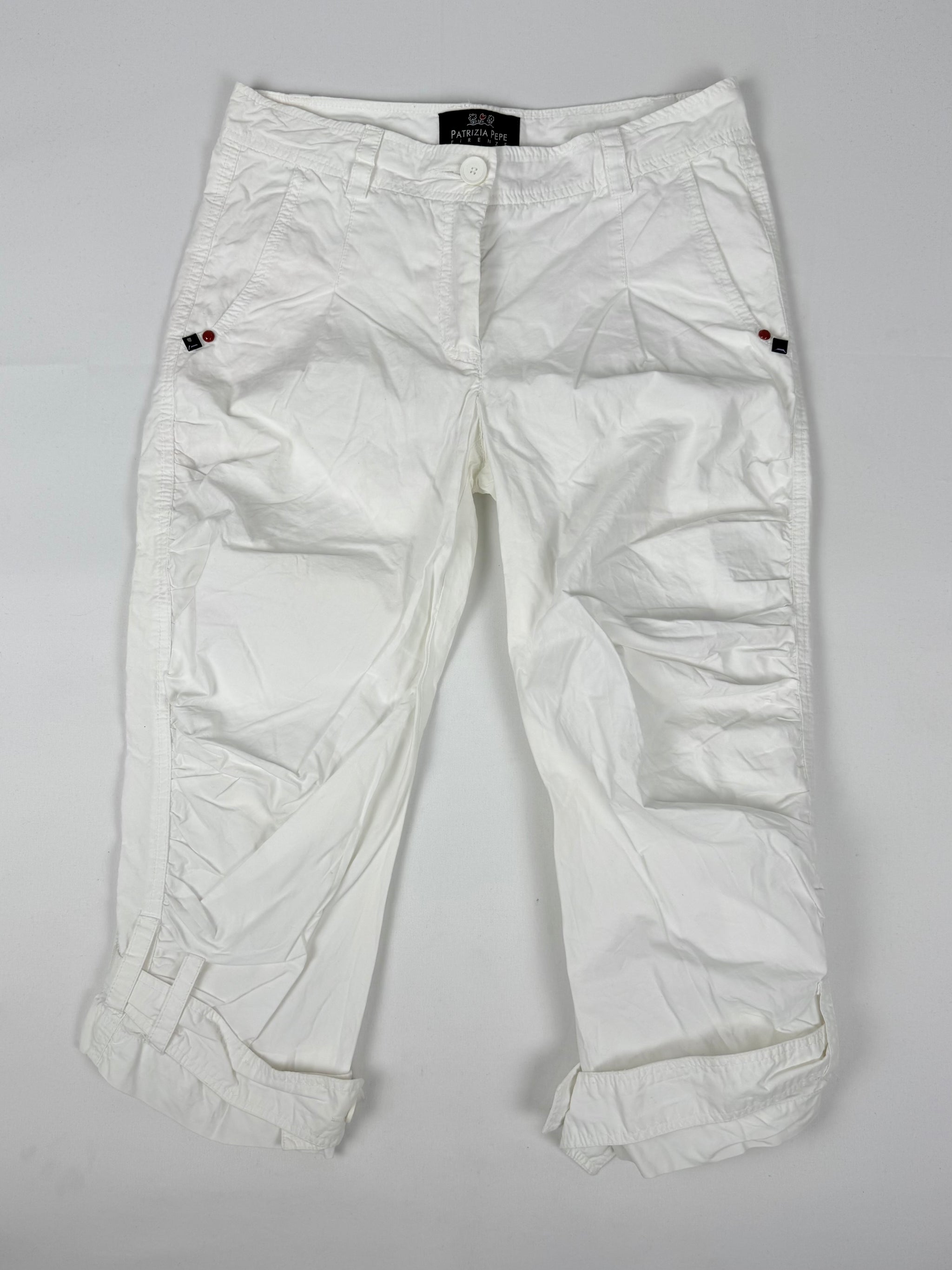 White low rise capri pants (S)