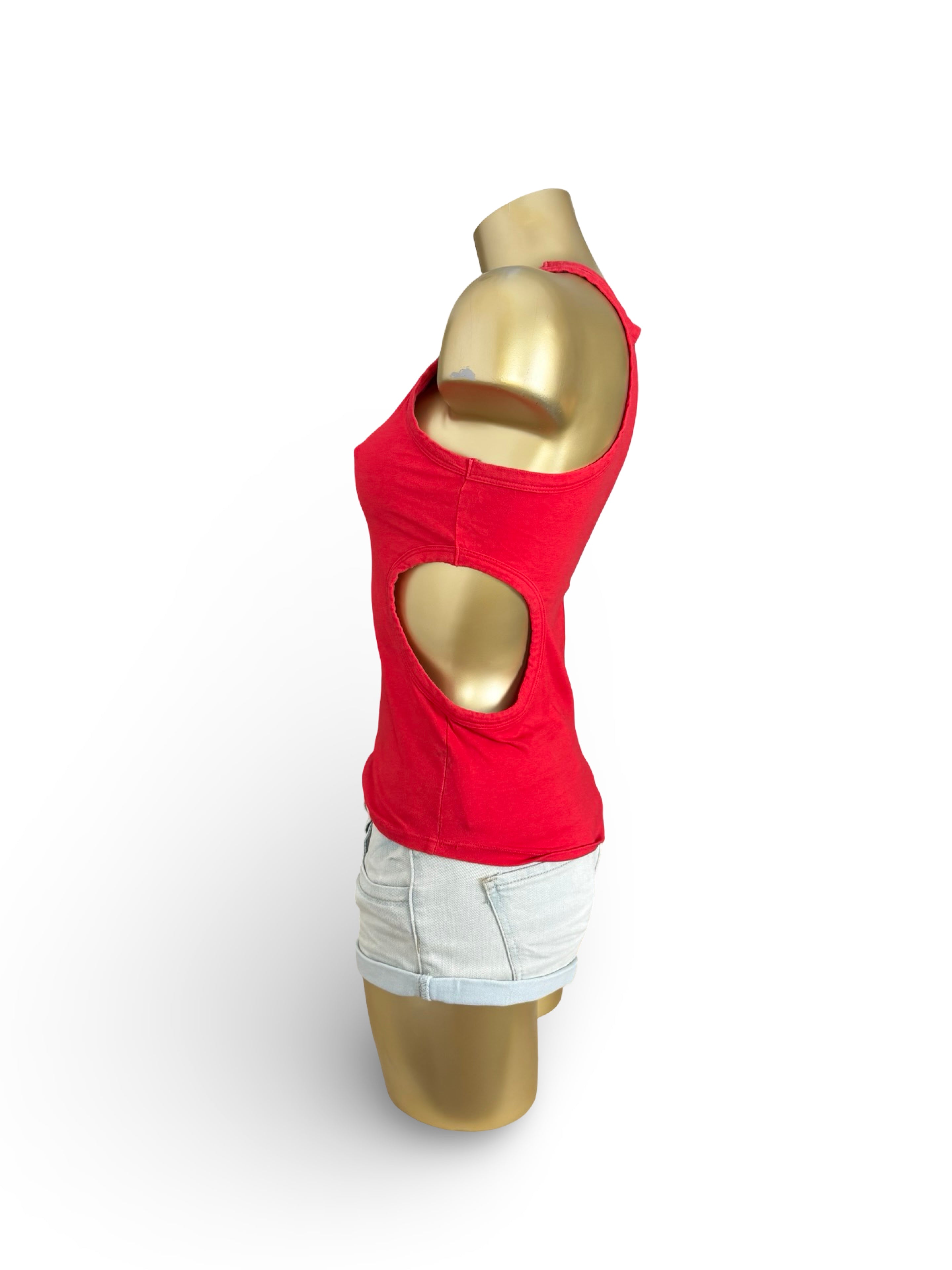 Red cut out tank top (M)