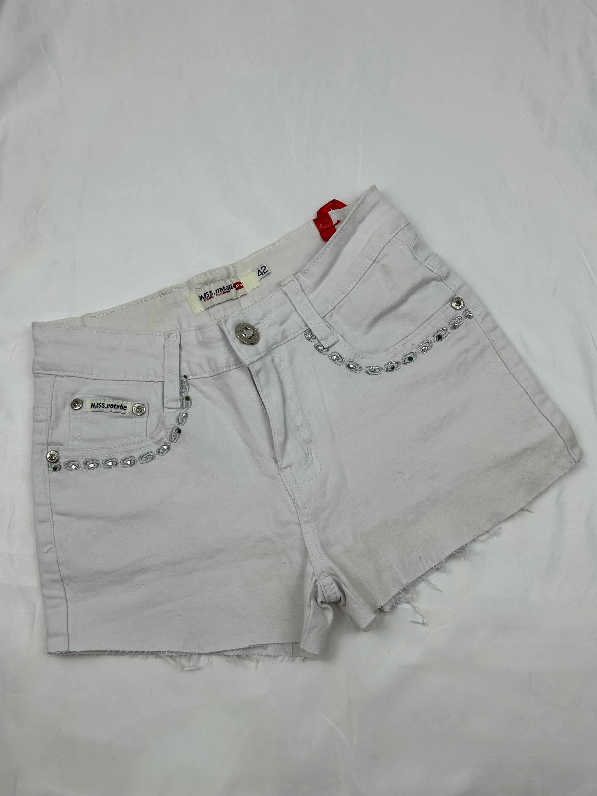 White low rise stretchy mini short (S)