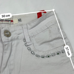 White low rise stretchy mini short (S)