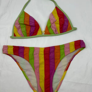 Multicolor striped bikini set (L)