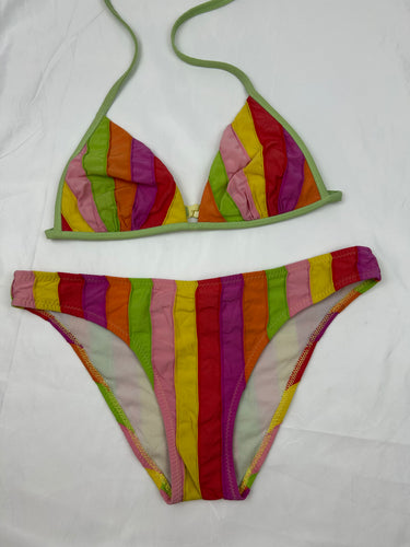 Multicolor striped bikini set (L)