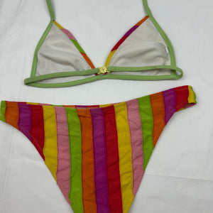 Multicolor striped bikini set (L)