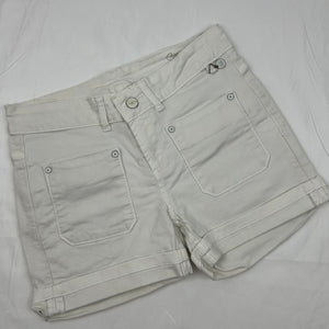 White denim low rise mini short (S)