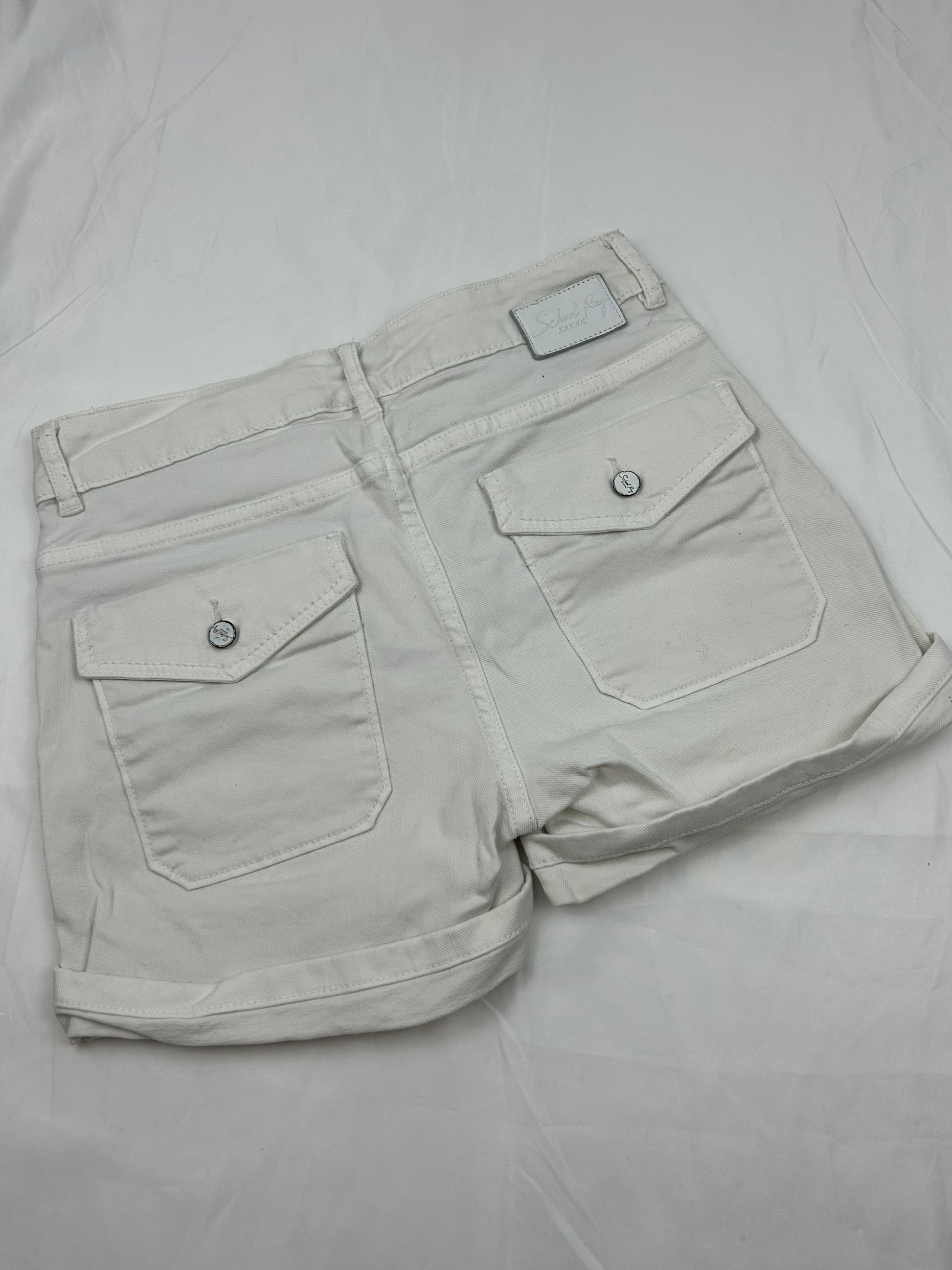 White denim low rise mini short (S)