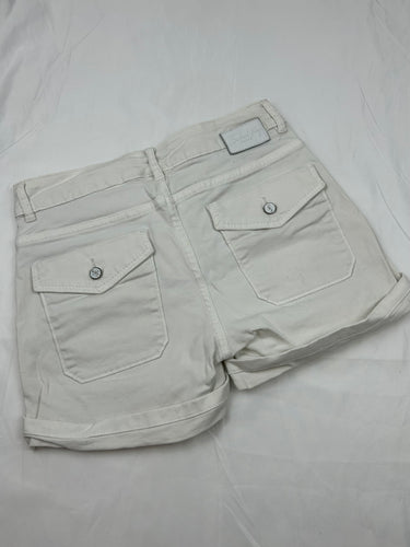 White denim low rise mini short (S)