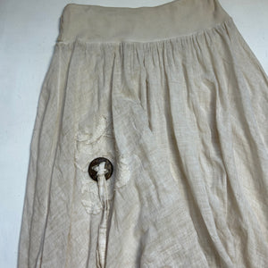 Beige see trough stretchy low rise maxi skirt (S/M)