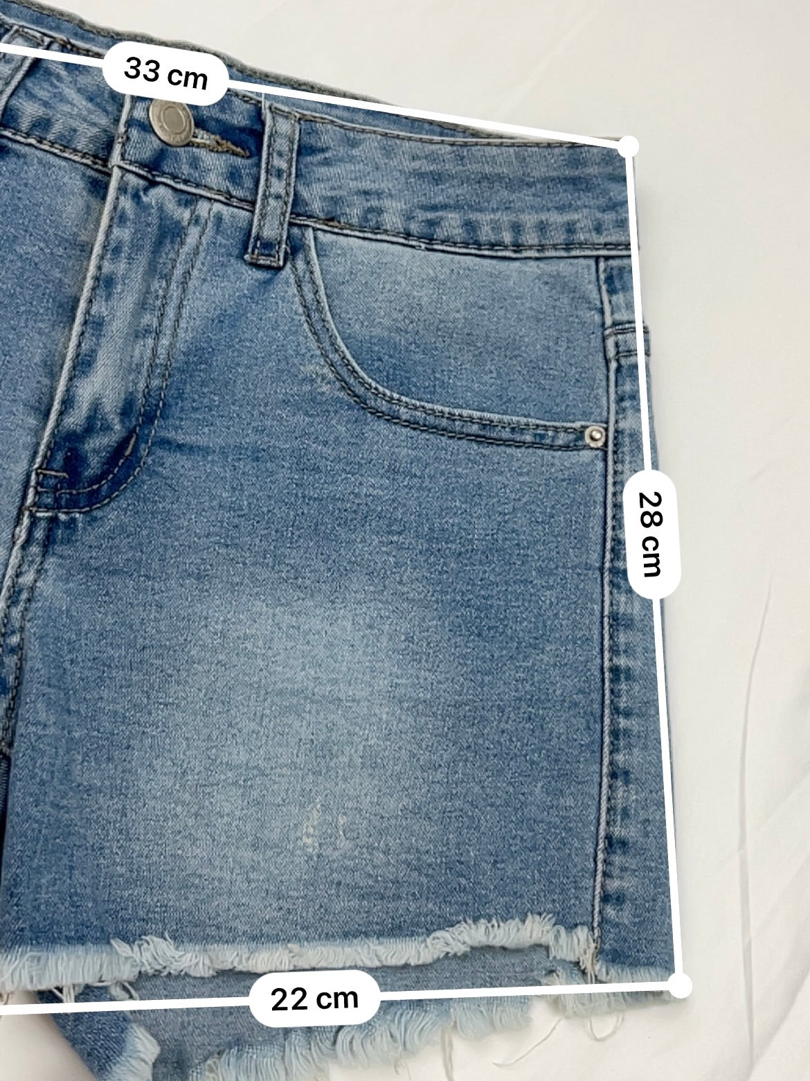 Blue denim mid rise mini short (XS)