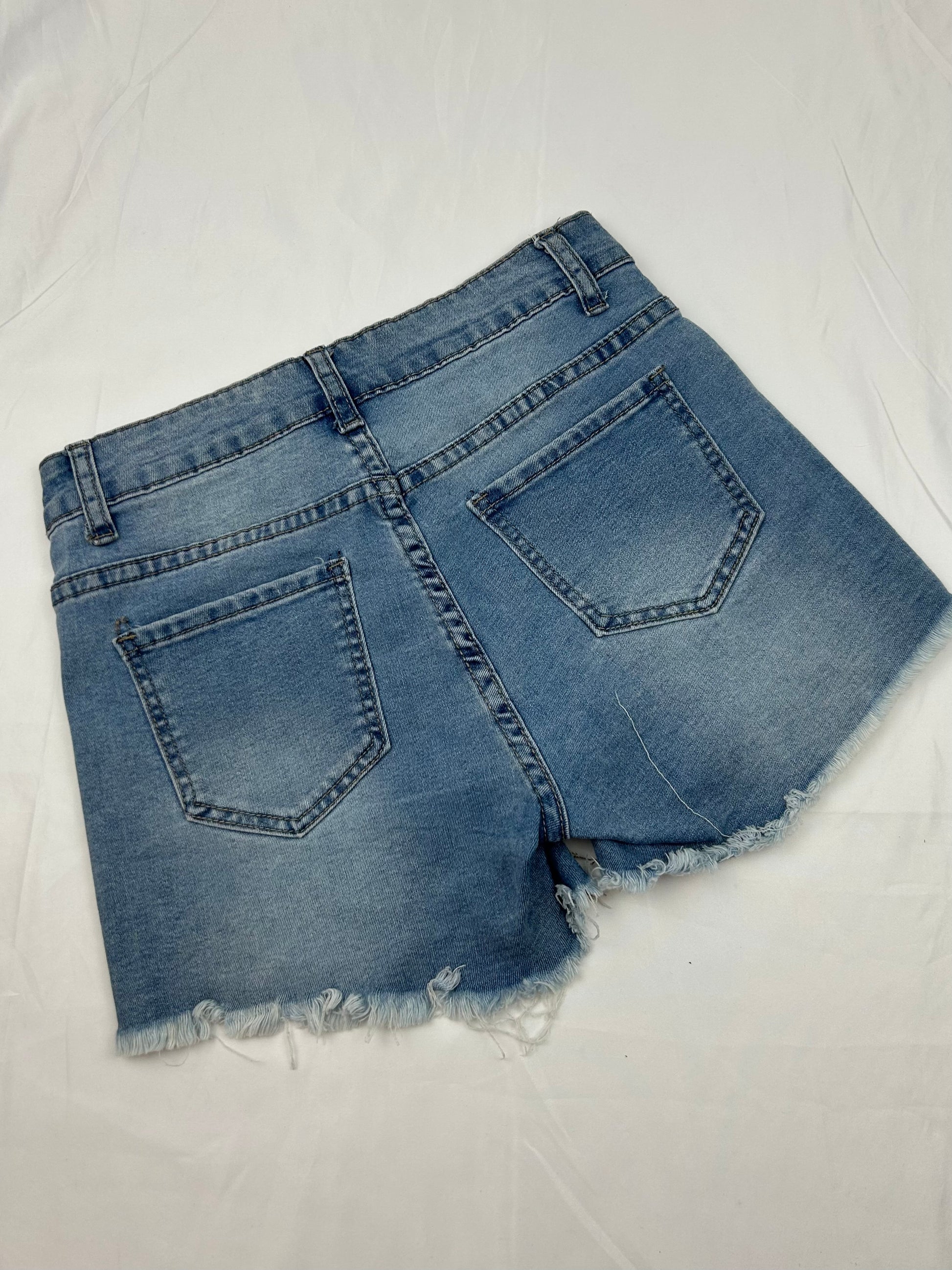 Blue denim mid rise mini short (XS)