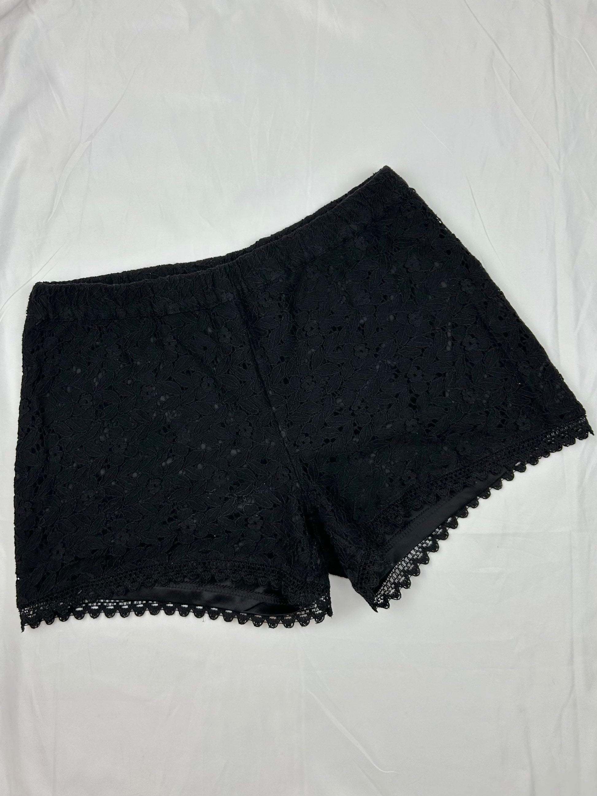 Black lace lined stretchy mini short (S/M)