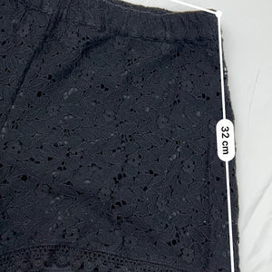 Black lace lined stretchy mini short (S/M)