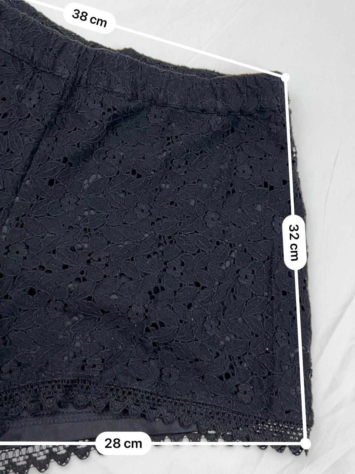Black lace lined stretchy mini short (S/M)