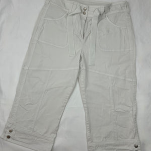 White low rise cotton utility capri pants (S)