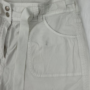 White low rise cotton utility capri pants (S)