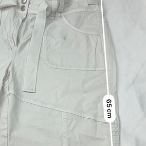White low rise cotton utility capri pants (S)