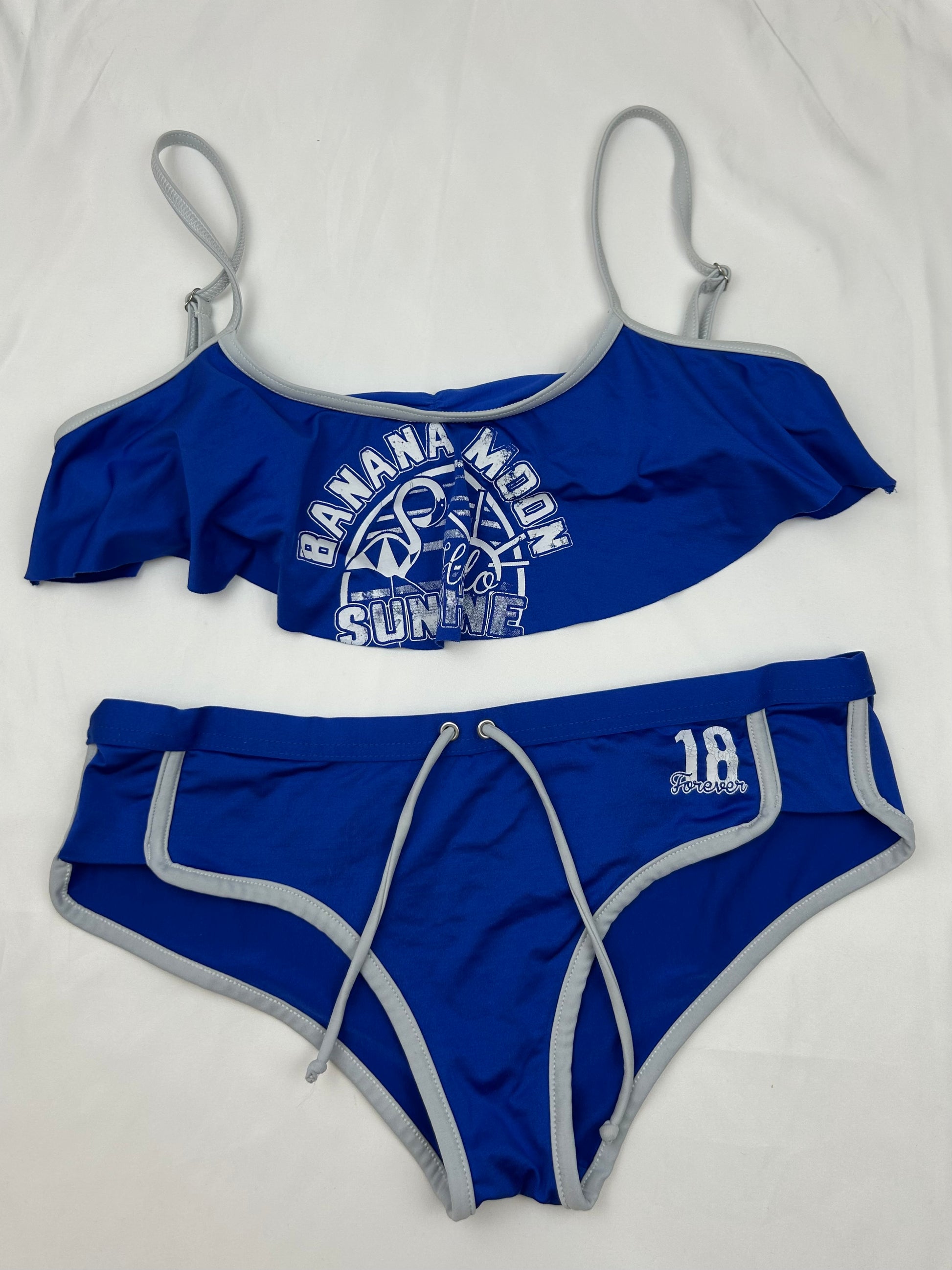 Blue logo shorty bikini set (S)