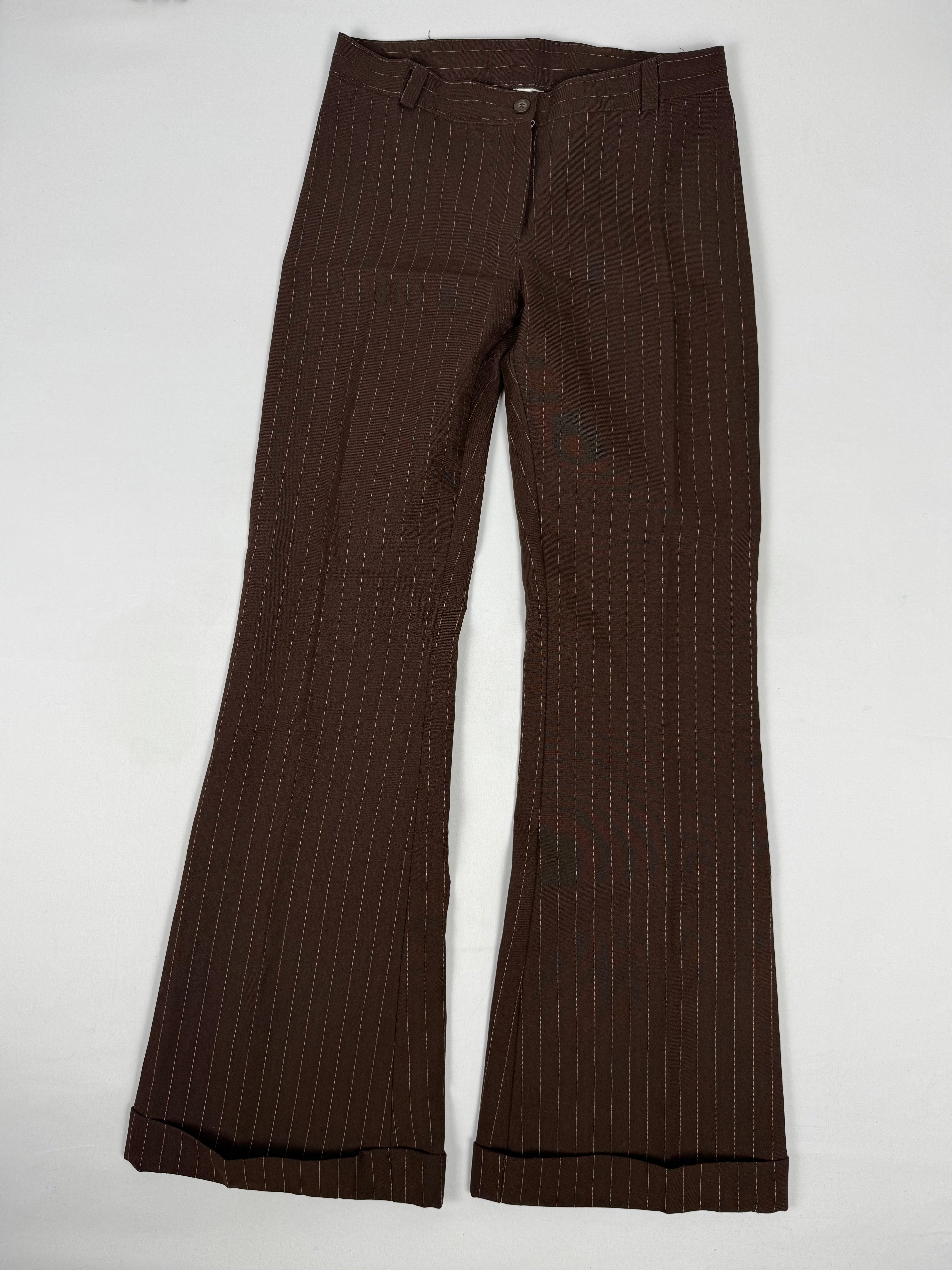 Pantalon droit taille basse en jean noir (XS)