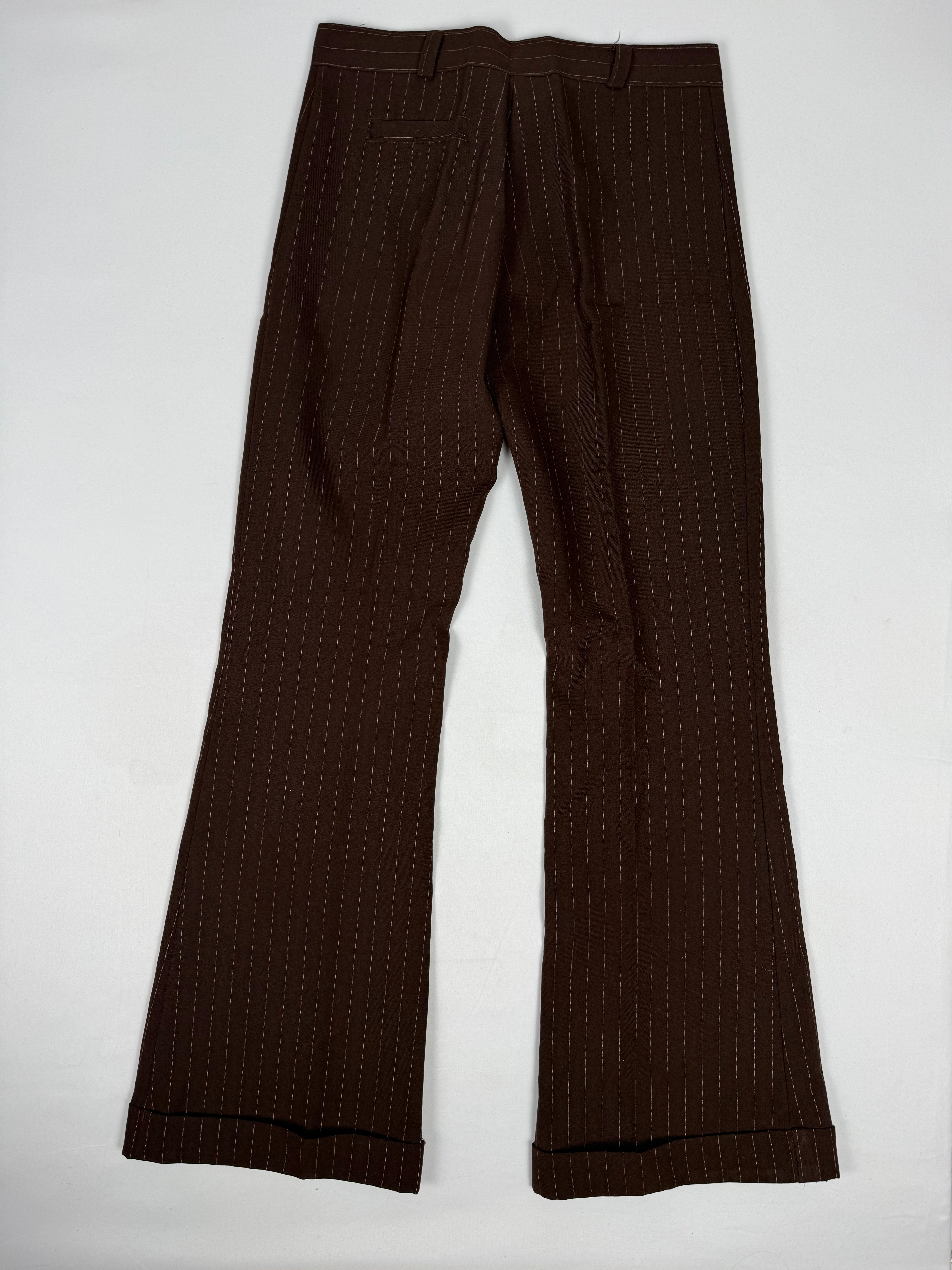 Pantalon droit taille basse en jean noir (XS)