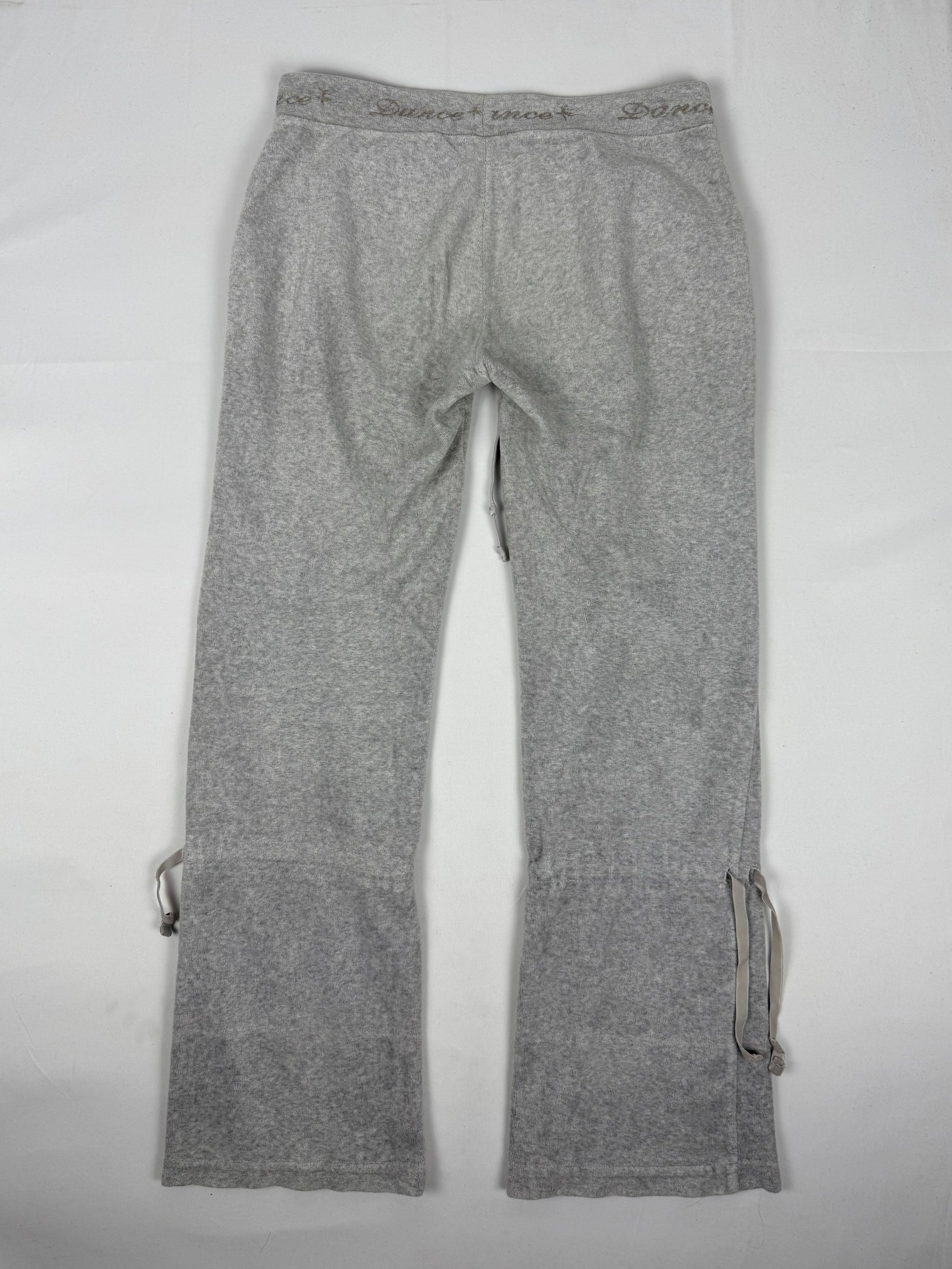 Grey velvet low waist capri pants (S)