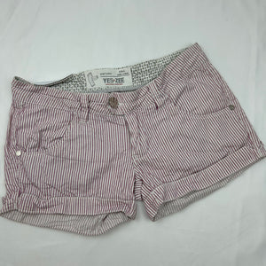 Red striped cotton low rise mini short (XS)