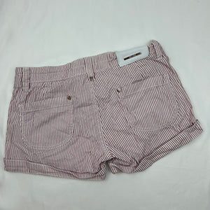 Red striped cotton low rise mini short (XS)