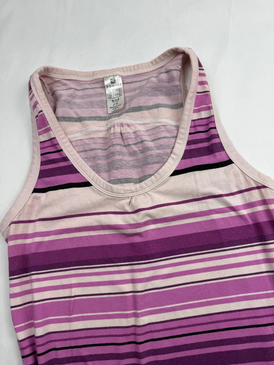 Pink striped cotton tight fit tank top (L)