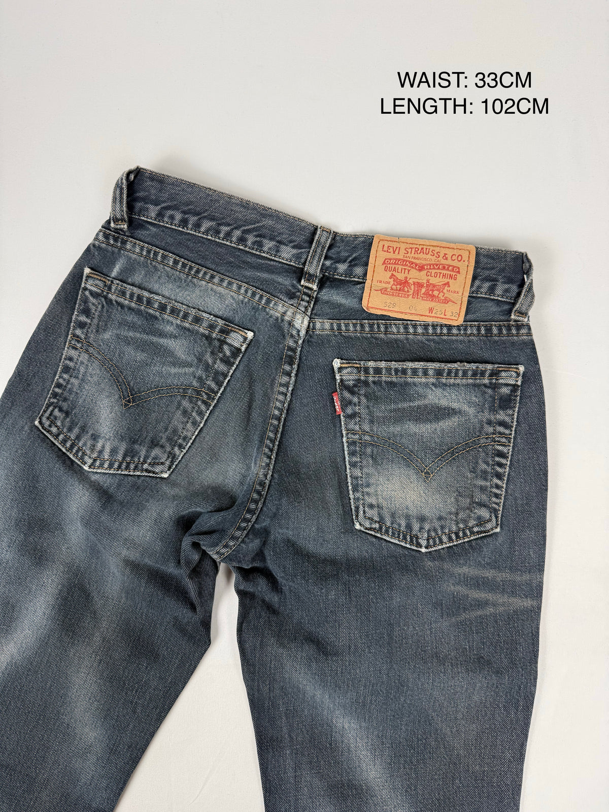 Pantalon droit taille basse en jean noir (XS)