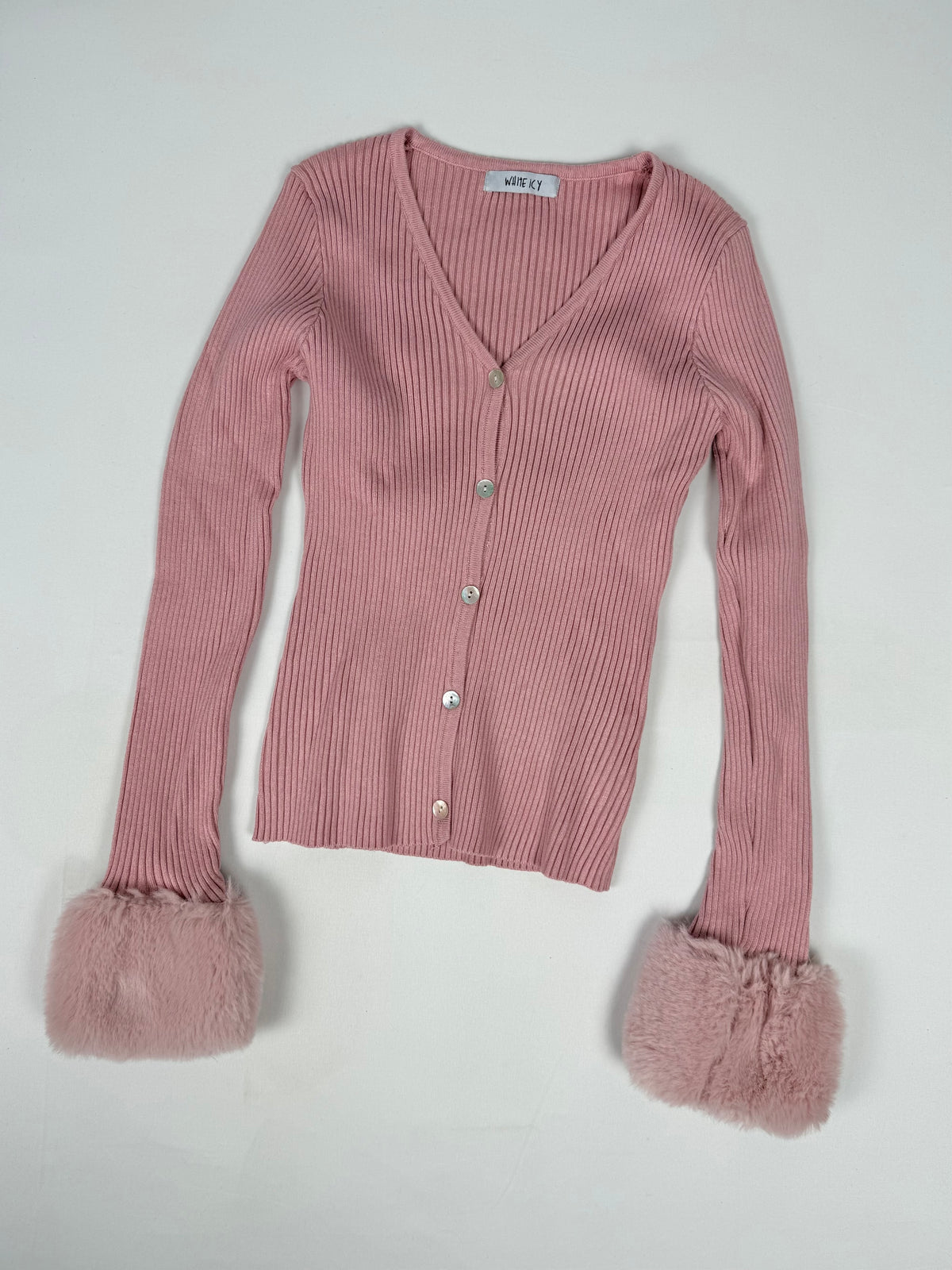 Mini-robe en maille grise à manches courtes avec nouage (S)