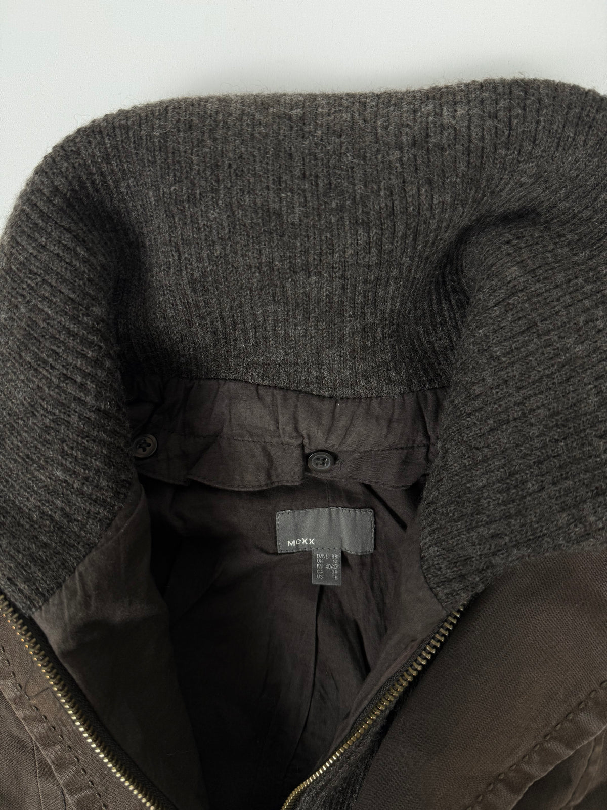 Veste ajustée 100 % coton kaki (L)