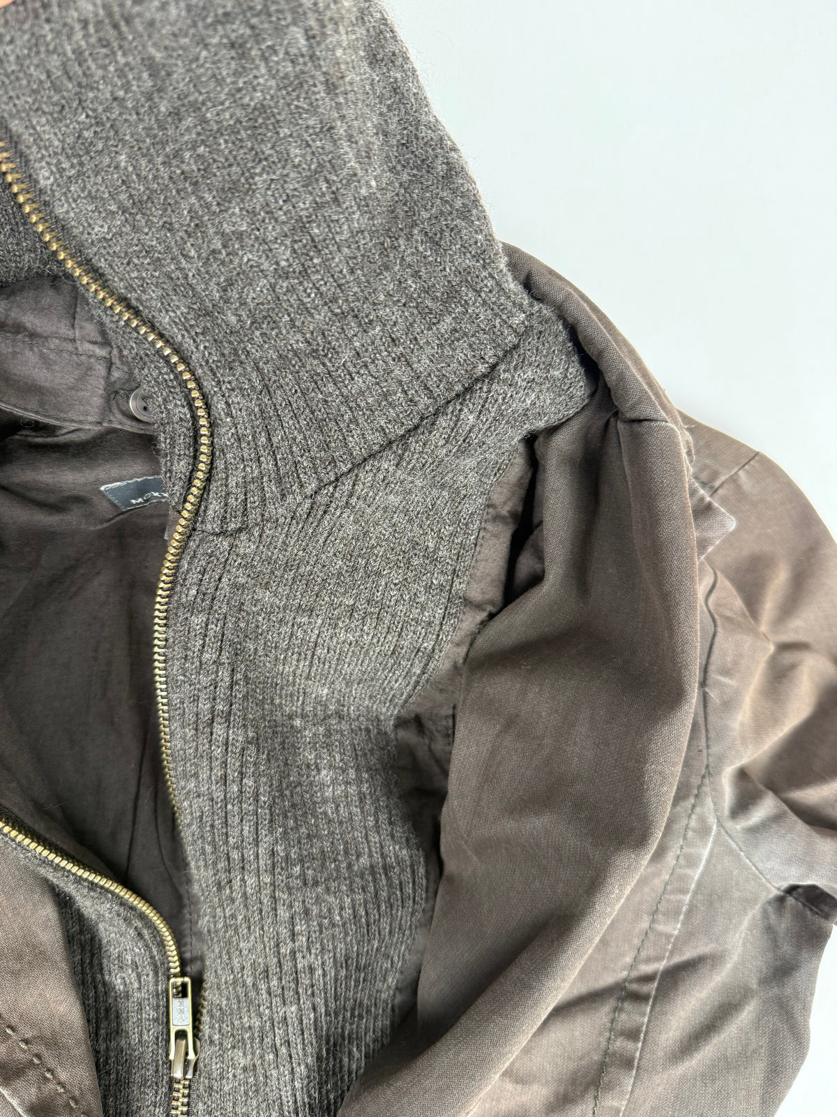 Veste ajustée 100 % coton kaki (L)