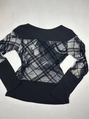Black & grey long sleeves top (S)