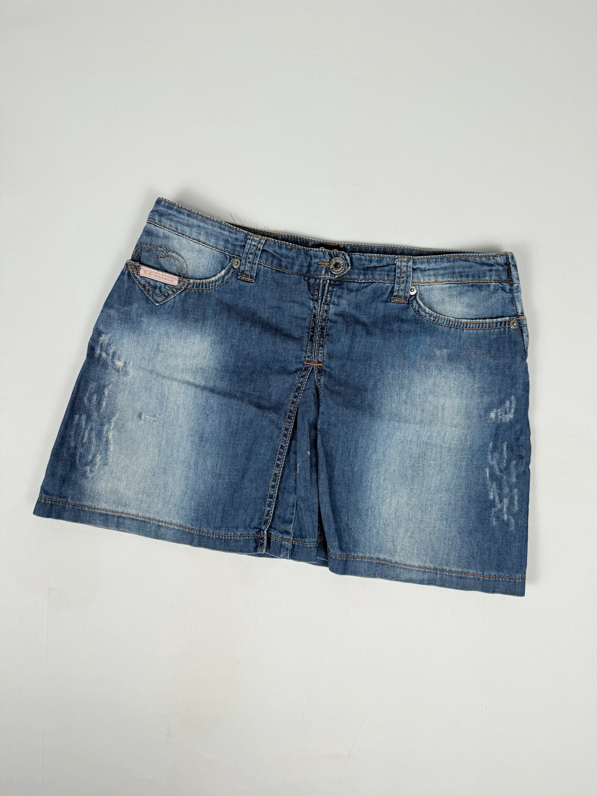 Jupe-short courte taille basse graphique orange (XS)