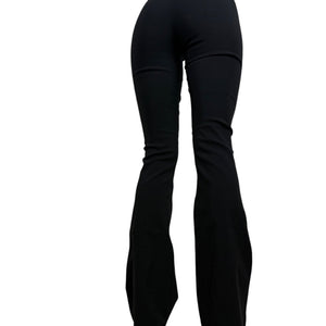 Black mid rise super stretchy flare pants (XXS to S)