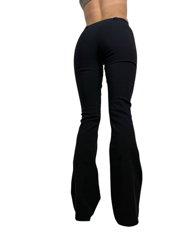Black mid rise super stretchy flare pants (XXS to S)