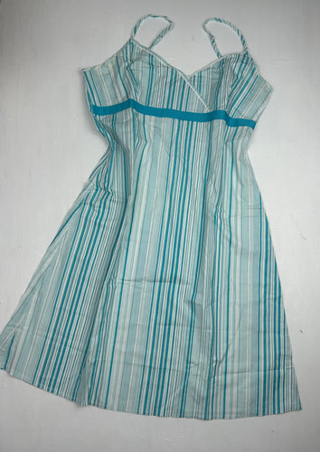 Blue striped 100% cotton mini dress (XL)