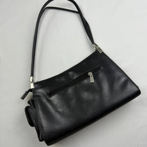 Black pvc leather shoulder bag (26x18cm)