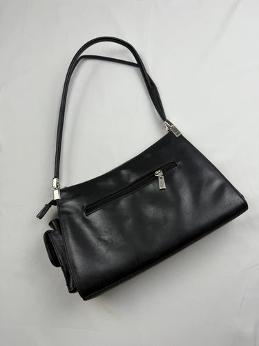 Black pvc leather shoulder bag (26x18cm)