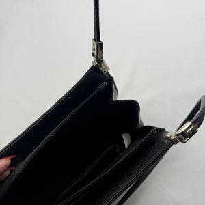 Black pvc leather shoulder bag (26x18cm)