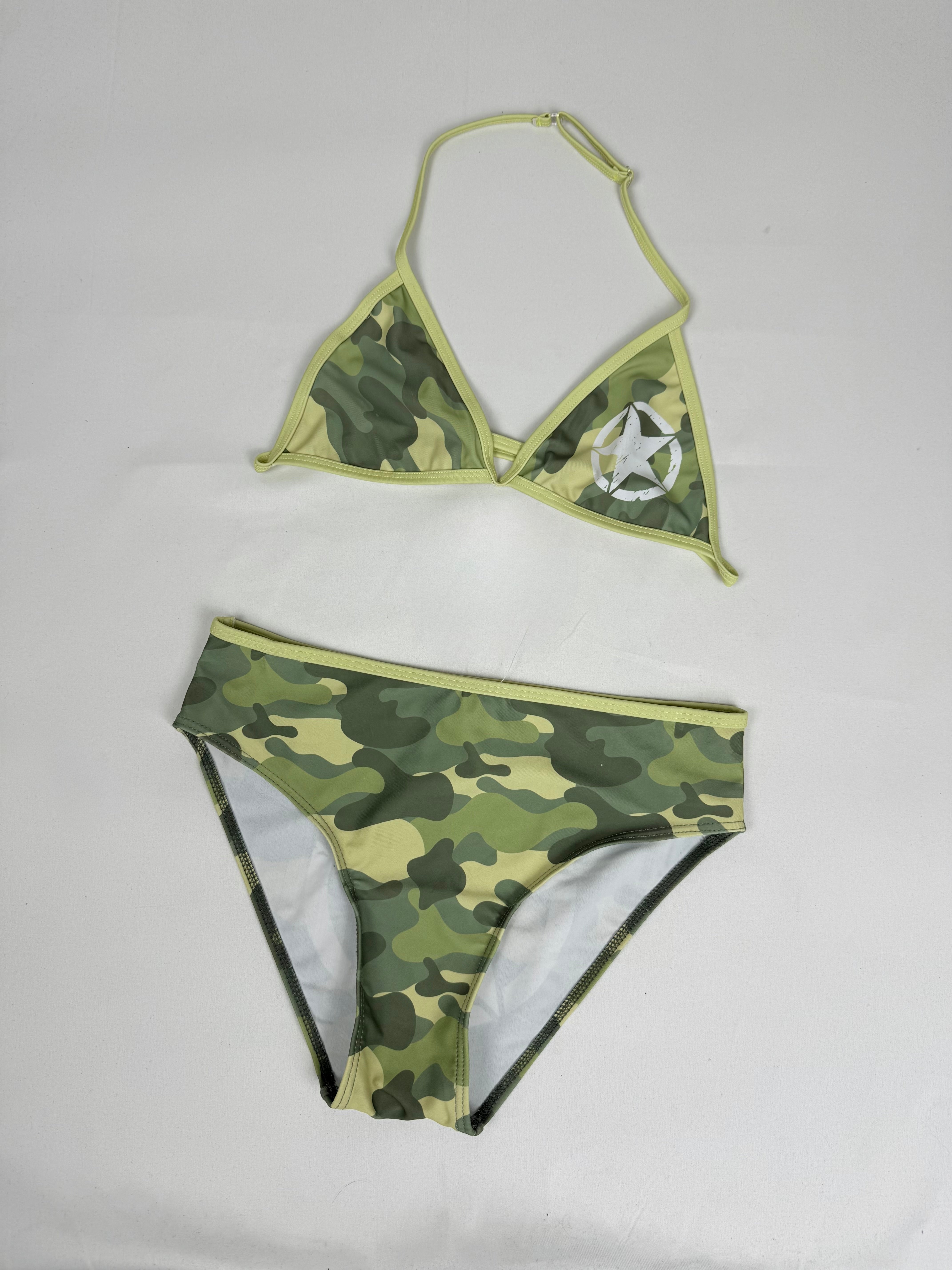 Khaki camo print bikini set (XS)