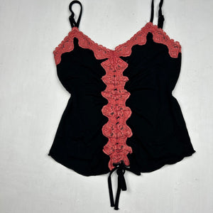 Black ruched cami top (S)