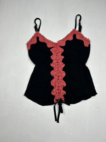 Black ruched cami top (S)