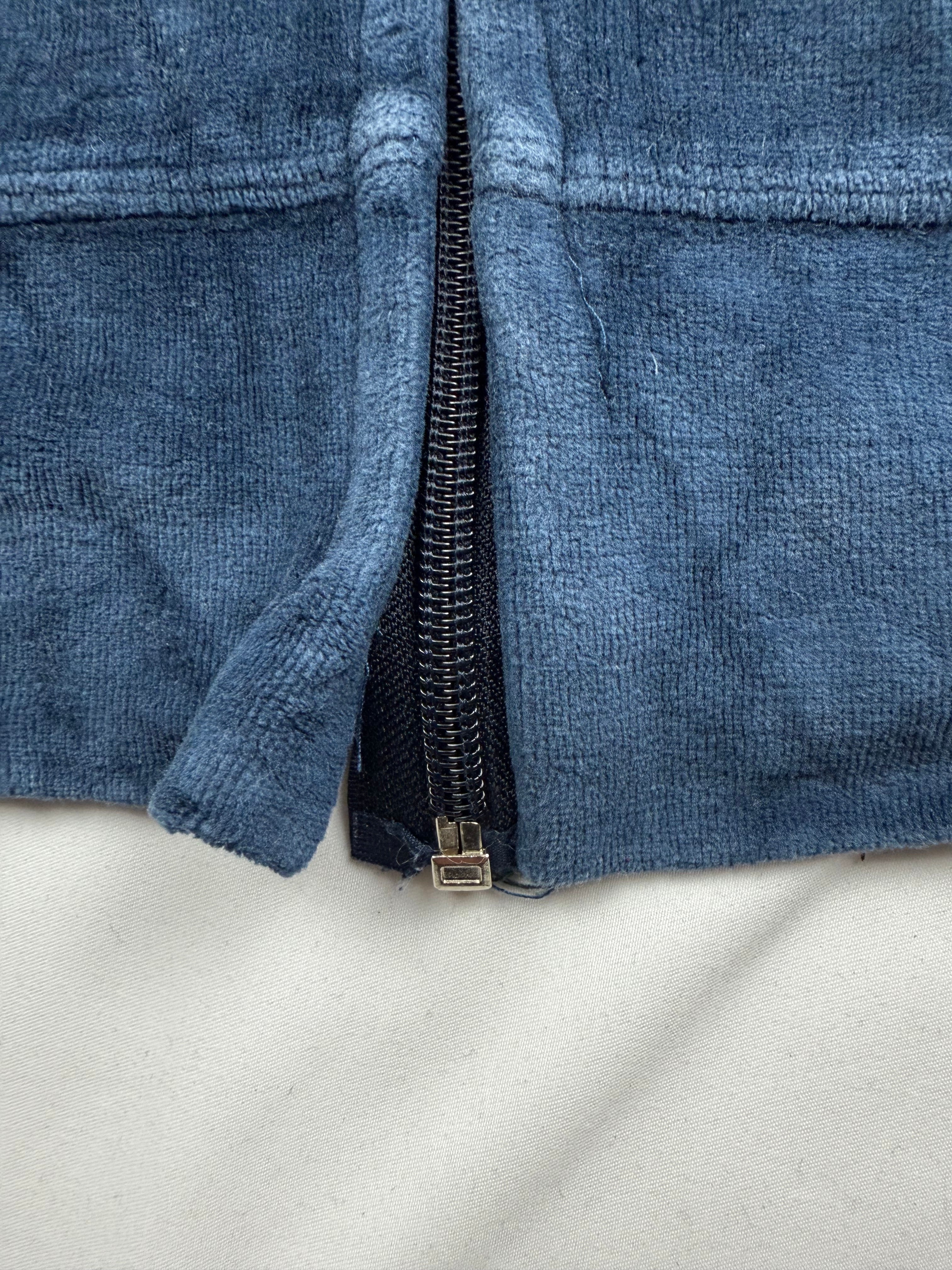 Blue velvet zip up sweatshirt (M)
