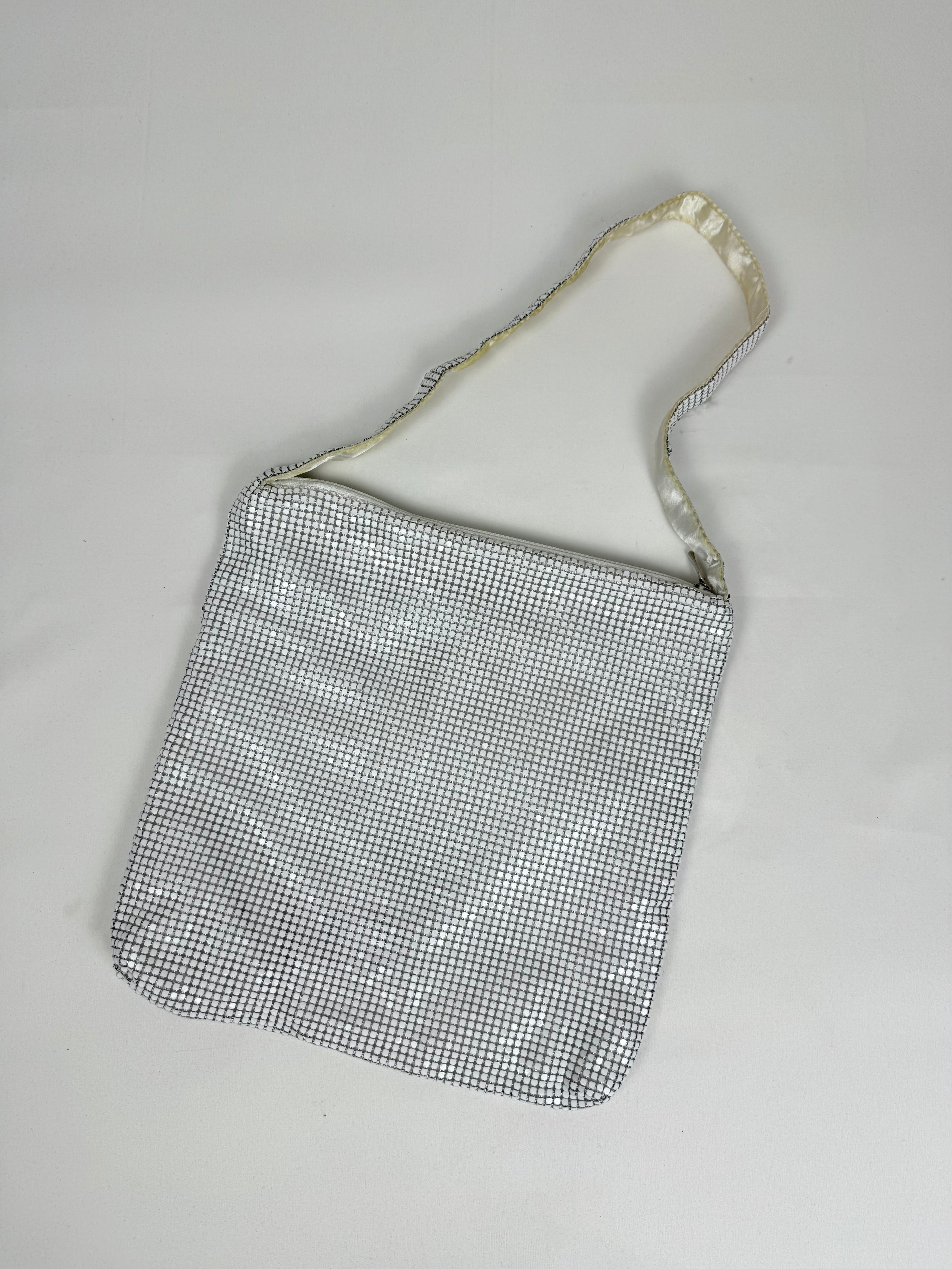 Silver sequins besace bag (31x32cm)