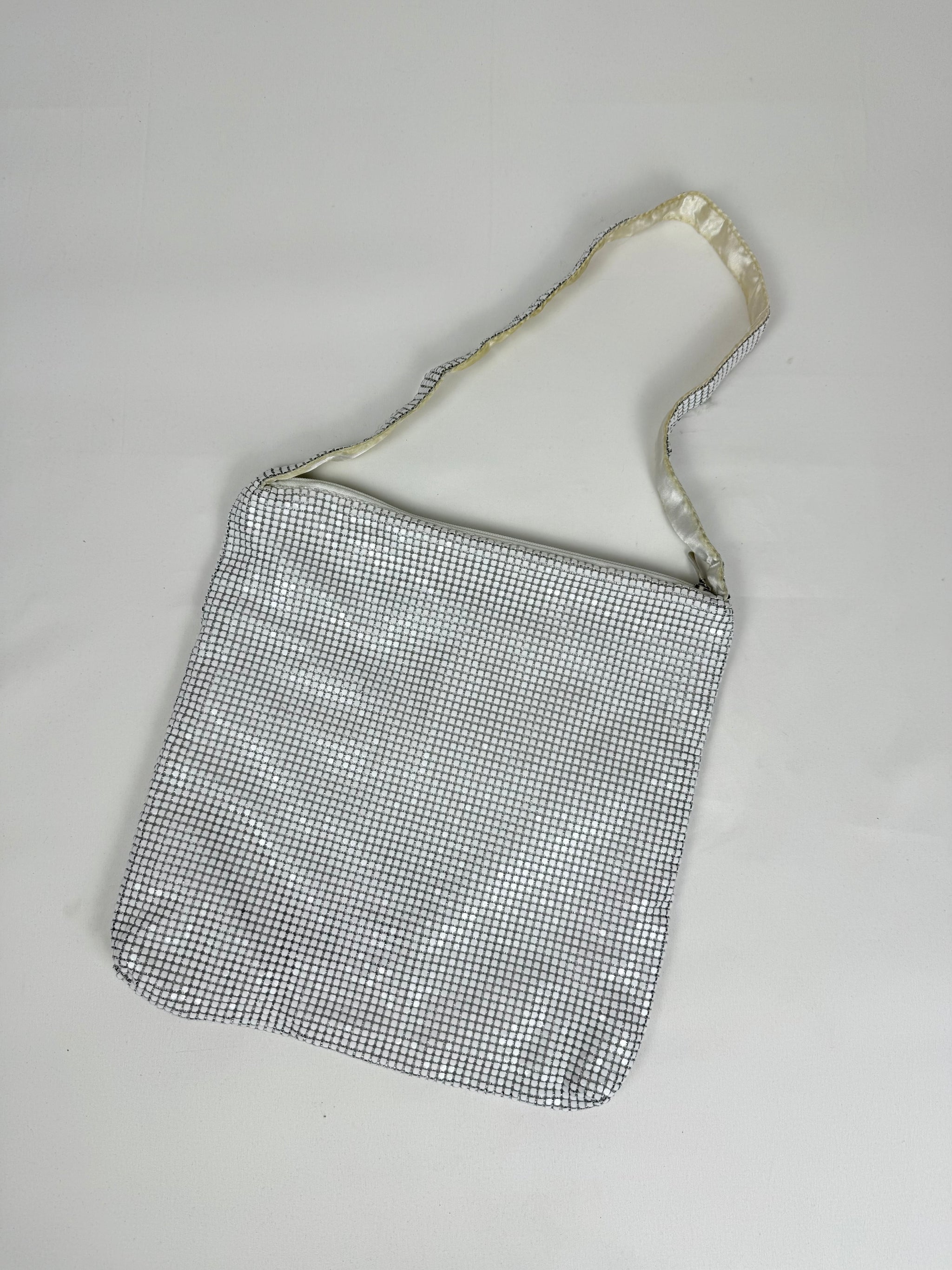 Silver sequins besace bag (31x32cm)